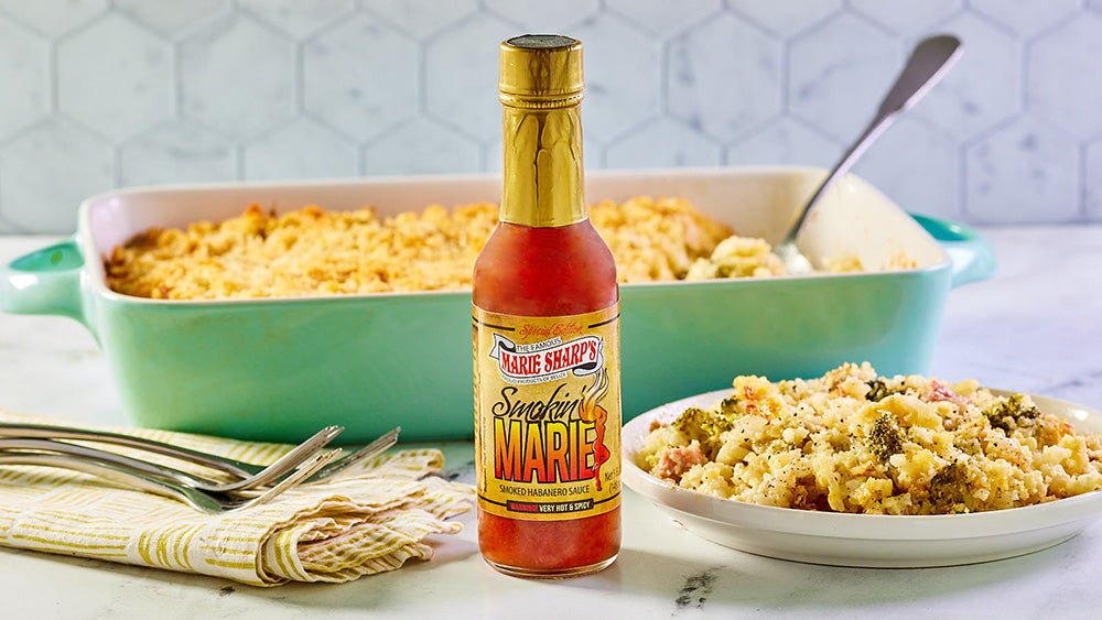 Spicy Broccoli and Ham Bake with Rice and Marie Sharp’s Smokin’ Marie Habanero Pepper Sauce - Marie Sharp's Company Store