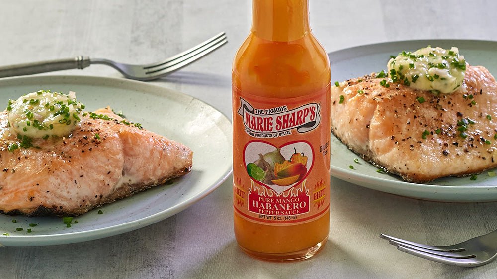 Crispy Skin Salmon Recipe with Mango Chive Compound Butter - Marie Sharp's Company Store