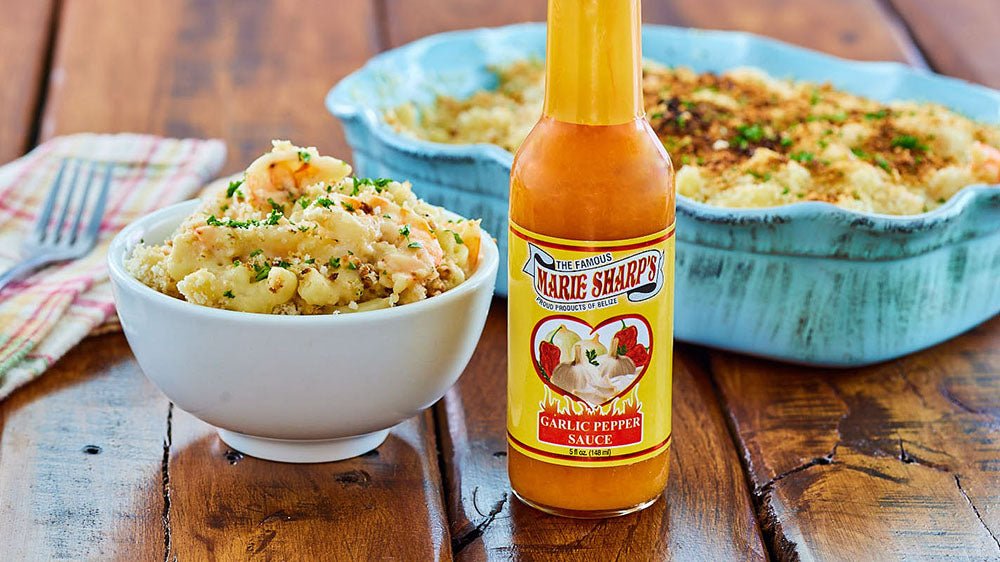 Garlic Shrimp Mac and Cheese Recipe with Marie Sharp’s Garlic Habanero Pepper Sauce - Marie Sharp's Company Store