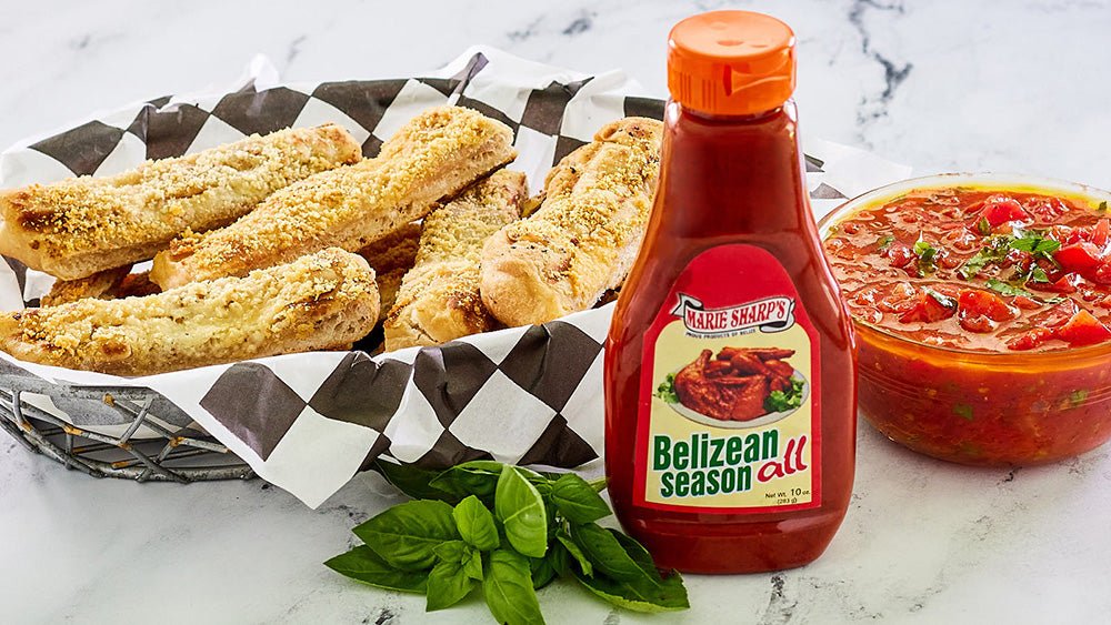 Grilled Flat Bread with Spicy Tomato Sauce and Marie Sharp’s Belizean Season-All - Marie Sharp's Company Store