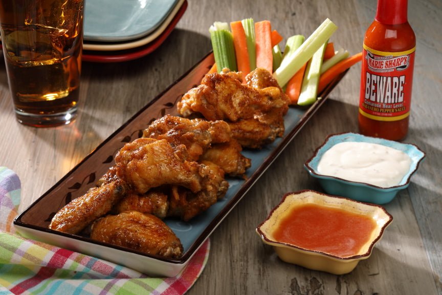 Hot Honey Chicken Wings Recipe with Marie Sharp's Beware Comatose Heat Level Habanero Pepper Sauce - Marie Sharp's Company Store