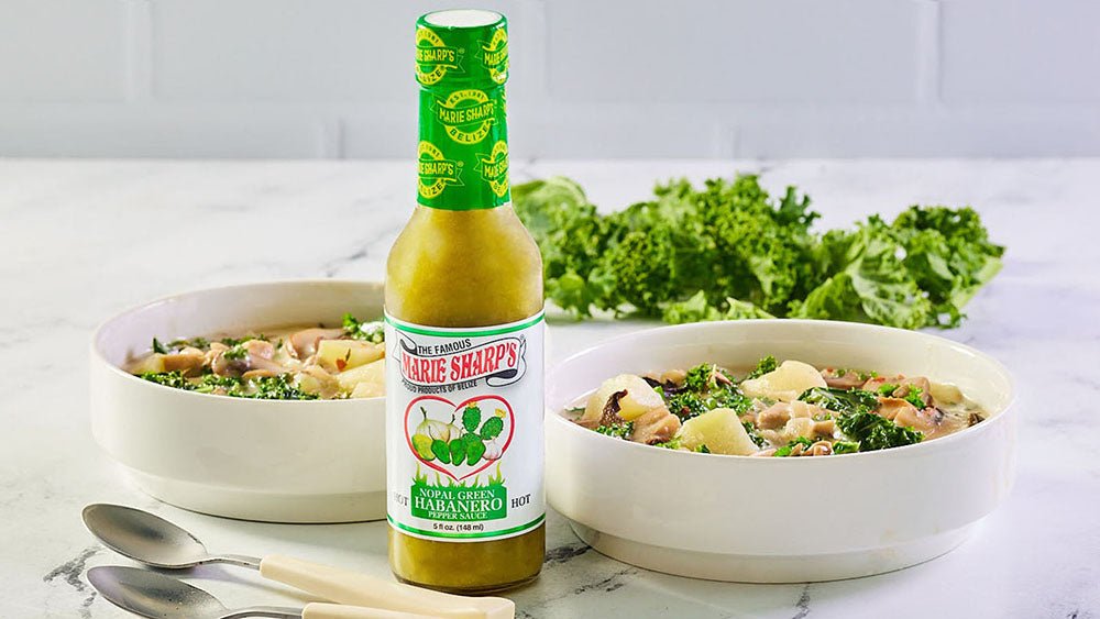 Kale and Mushroom Soup with Marie Sharp’s Green Nopal Habanero Pepper Sauce - Marie Sharp's Company Store