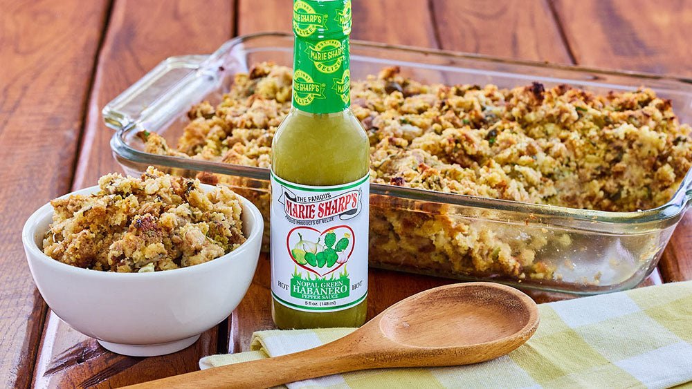 Oyster Dressing with Cornbread and Marie Sharp’s Nopal Green Habanero Pepper Sauce - Marie Sharp's Company Store