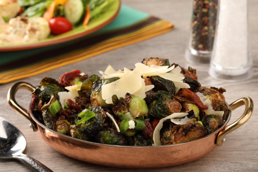Smoked Pan-fried Brussels Sprouts Recipe with Marie Sharp's Smoked Habanero Pepper Hot Sauce - Marie Sharp's Company Store