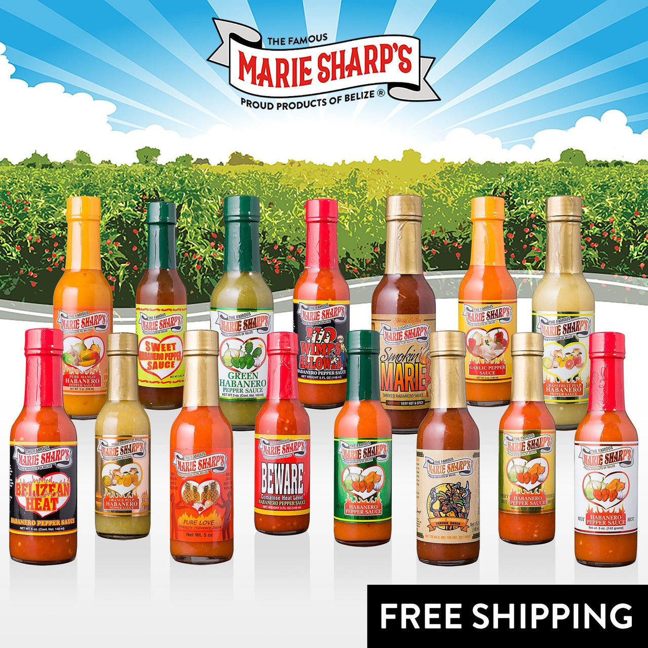 Complete Set of Marie's Sauces - 5 oz Size (16 Sauces) - Marie Sharp's Company Store
